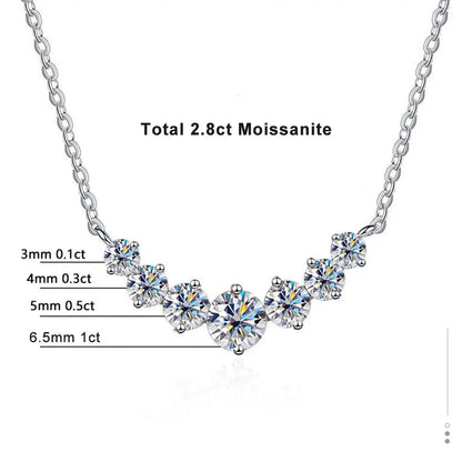 5 Carat Moissanite 18k White Gold Plated Necklace
