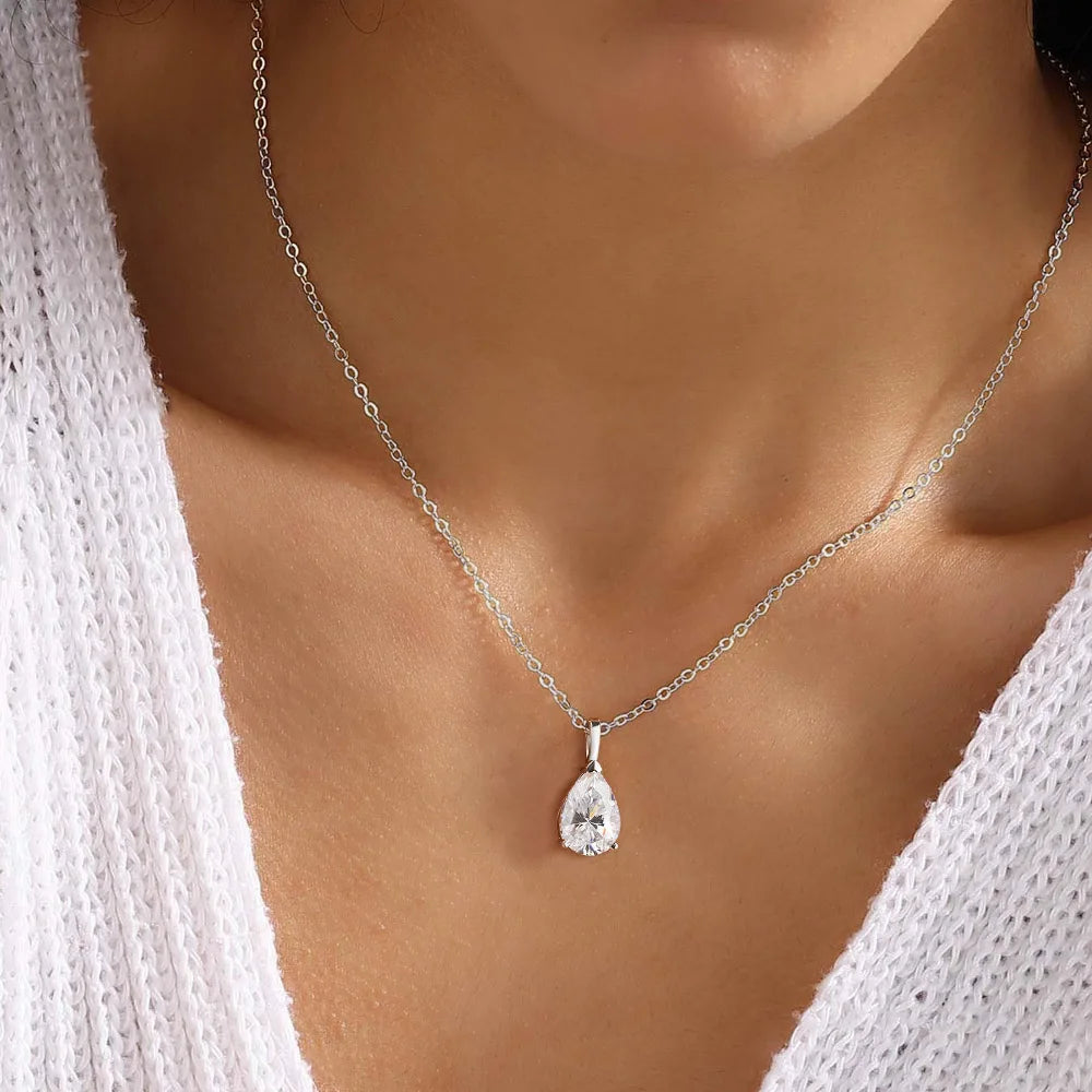 Moissanite Solitaire Necklace - All Cuts