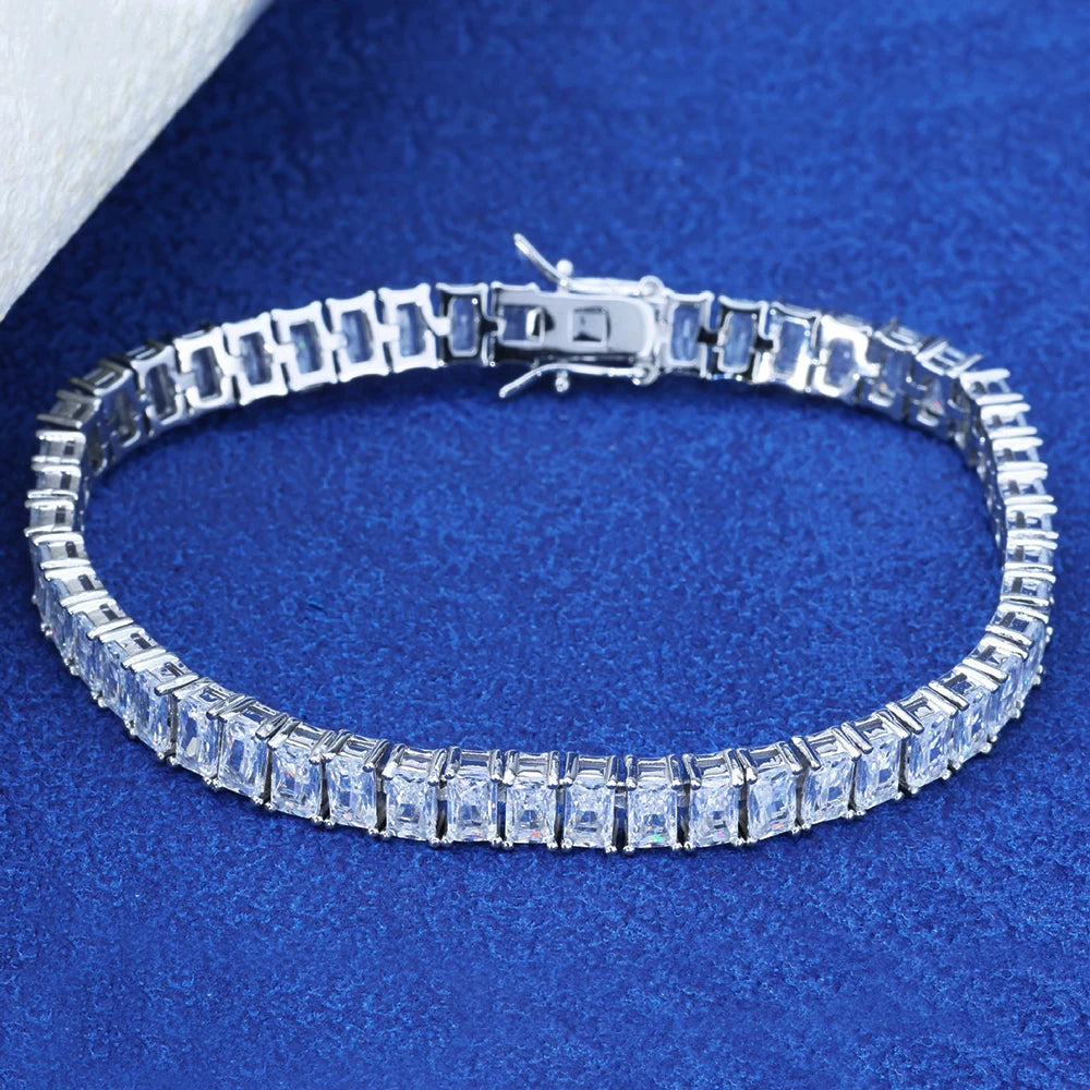 Radiant Cut Moissanite Tennis Bracelet - Anniversary Gift