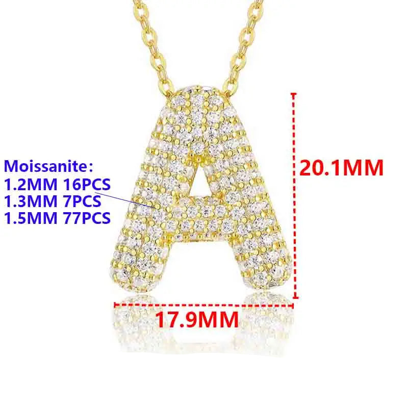 Moissanite Bubble Letter Necklace - Christmas Gift