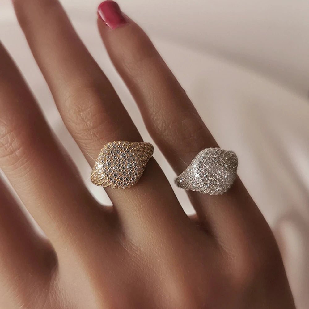 18K Gold Plated Full Moissanite Pinky Ring For Men and Women
