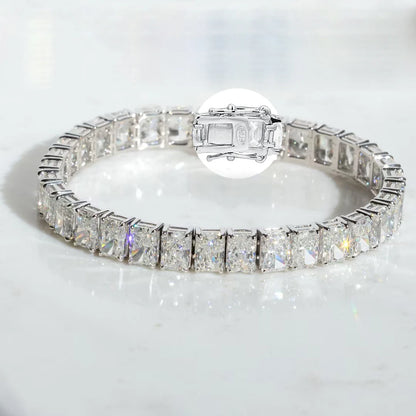 Radiant Cut Moissanite Tennis Bracelet - Anniversary Gift
