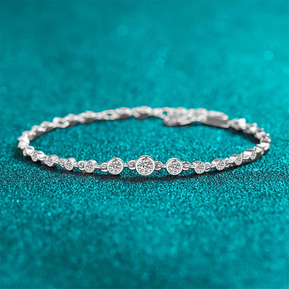 18K Gold Plated Round Shape Moissanite Diamond Bracelet