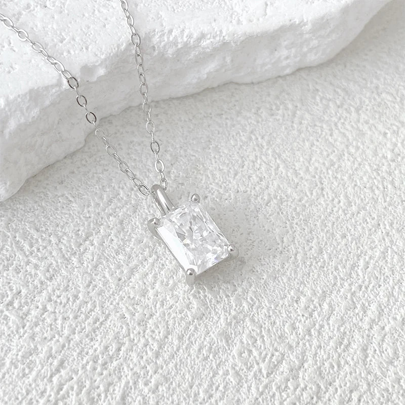 Radiant Cut Moissanite Gold Plated Necklace