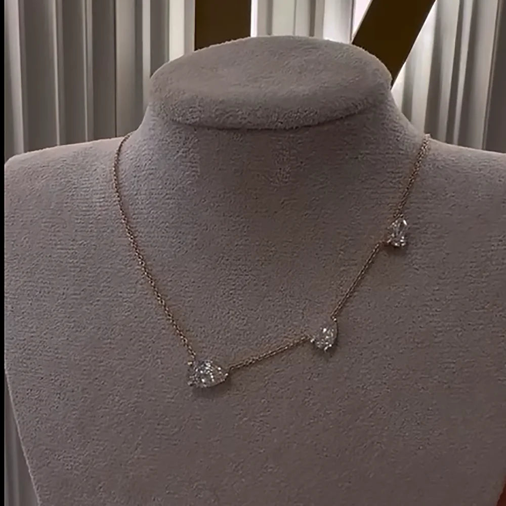 9 Carat East West Pear Cut Moissanite Necklace – Women’s Gift