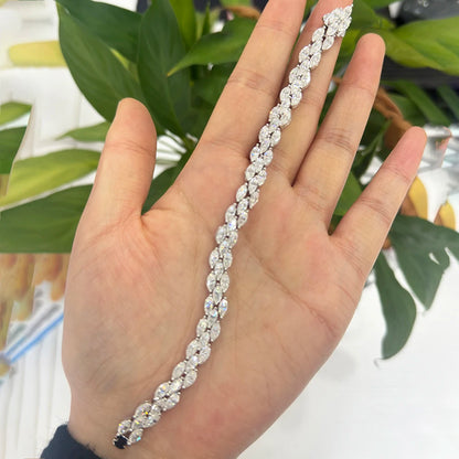 Fleur de Luxe Marquise Cut Moissanite Tennis Bracelet – GRA Certified