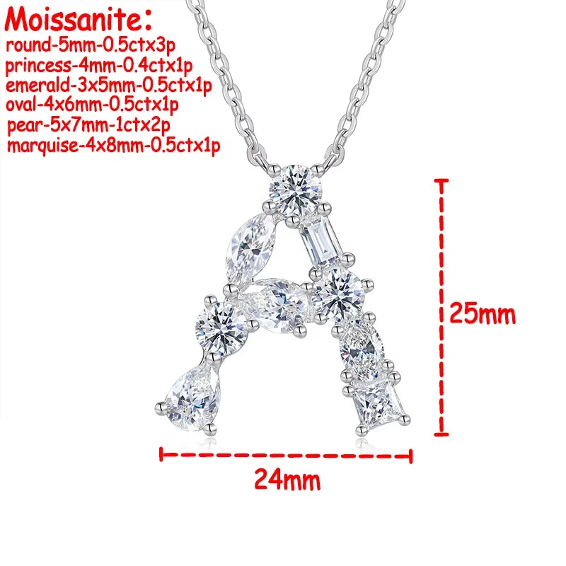 Moissanite Letters Necklace - Luxury Christmas Gift For Women & Men