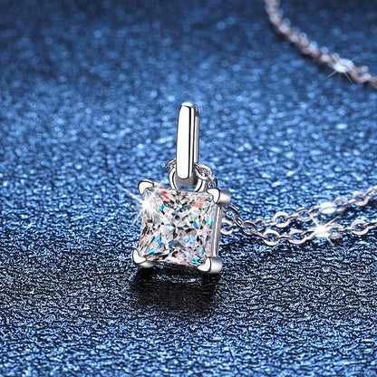 1.2ct Princess Cut Moissanite Necklace