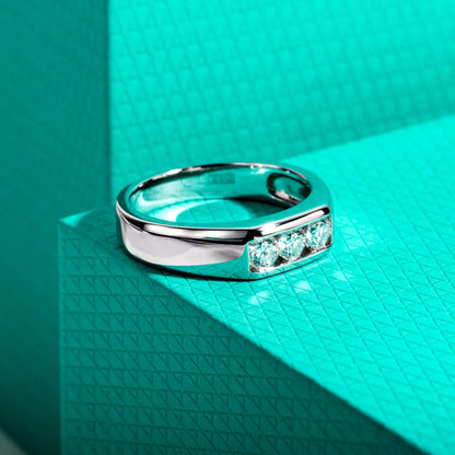 0.6ct Moissanite Men's 18K Gold Plated Ring