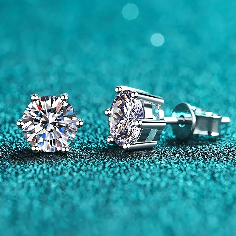 Moissanite Stud Earrings - Daughter, Granddaughter Gift