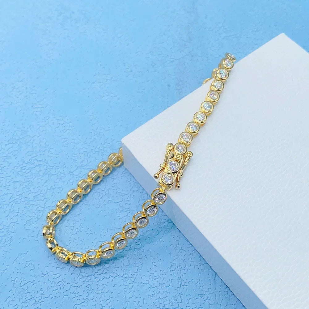 Round Cut Moissanite Tennis Bracelet