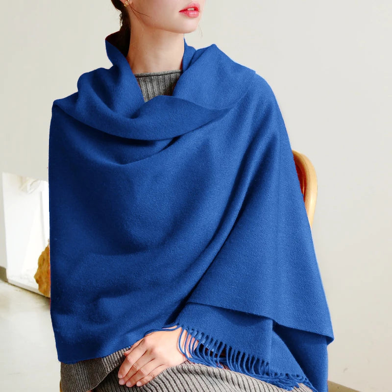 100% Wool Thick Scarf - Christmas Gift For Women & Men