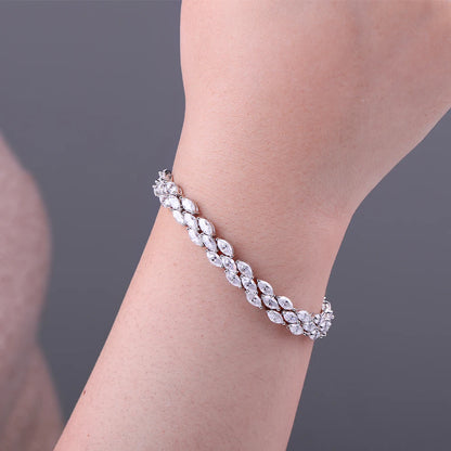 Fleur de Luxe Marquise Cut Moissanite Tennis Bracelet – GRA Certified
