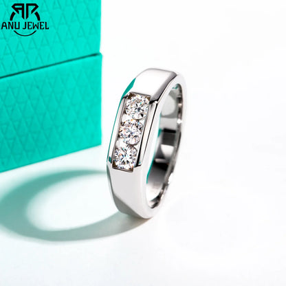 0.6ct Moissanite Men's 18K Gold Plated Ring