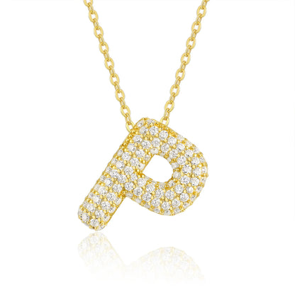 Moissanite Bubble Letter Necklace - Christmas Gift