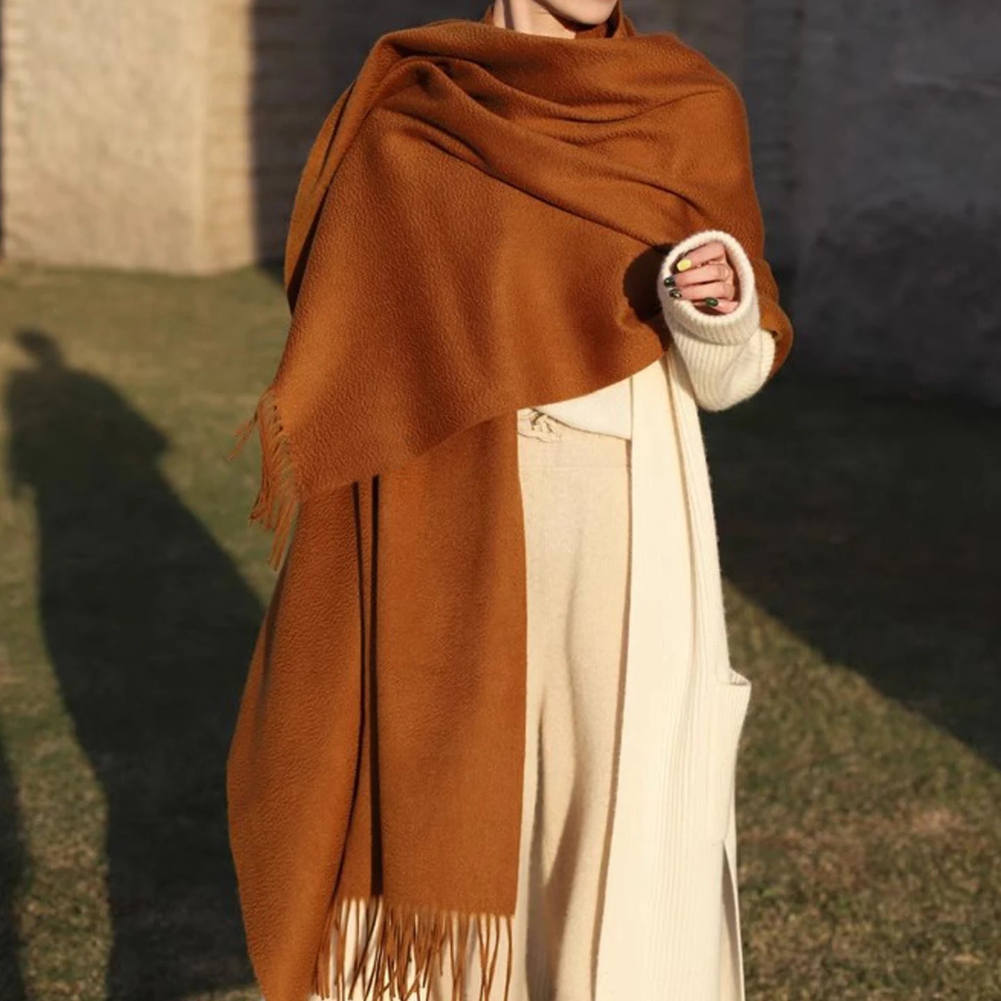 100% Wool Thick Scarf - Christmas Gift For Women & Men