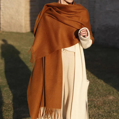 100% Wool Thick Scarf - Christmas Gift For Women & Men