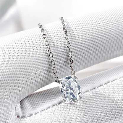 Oval Cut Moissanite 18K Gold Plated Necklace