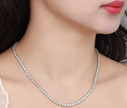 Round Cut Moissanite Tennis Necklace