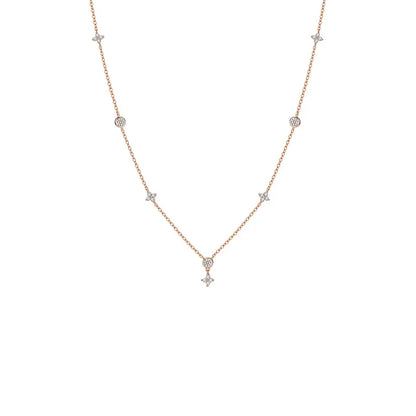 Clover Design Moissanite Necklace - Four-leaf Flower Necklace