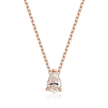 18k Gold Plated Pear Cut Moissanite Necklace
