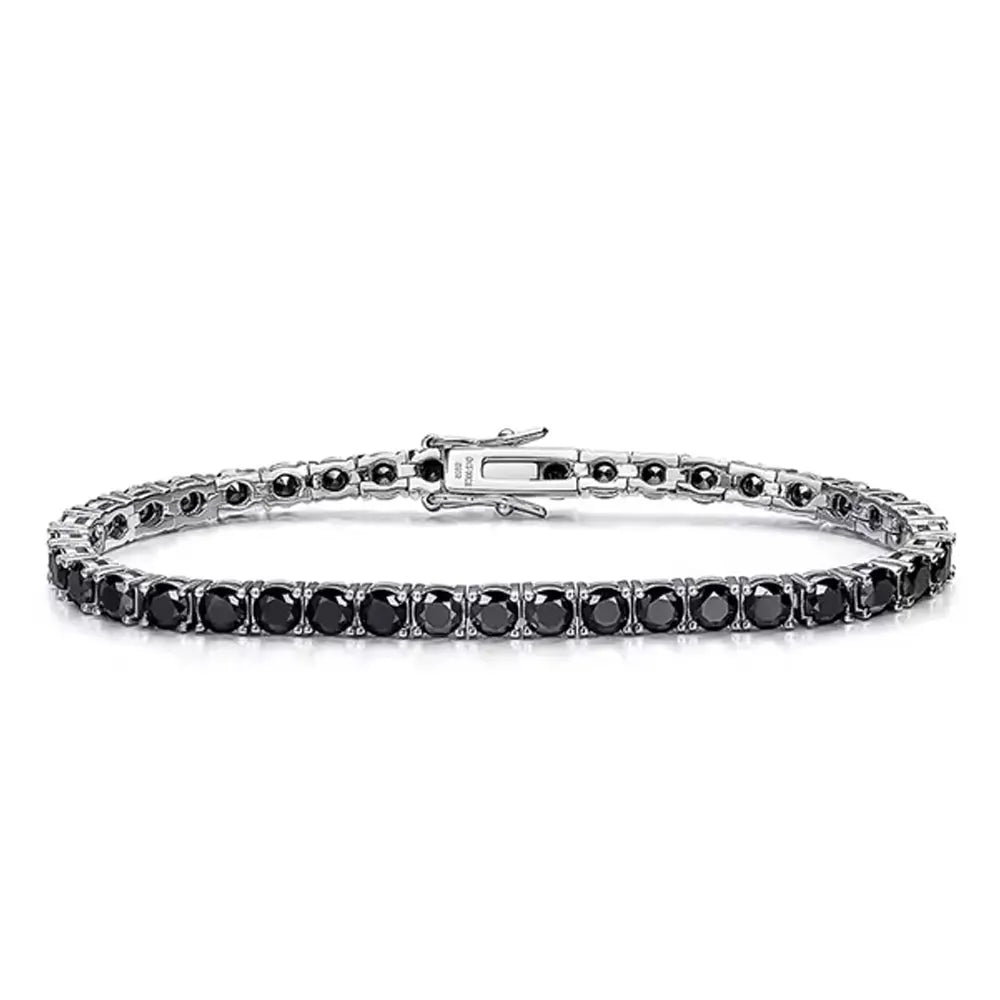 Black Moissanite Tennis Bracelet GRA Certified