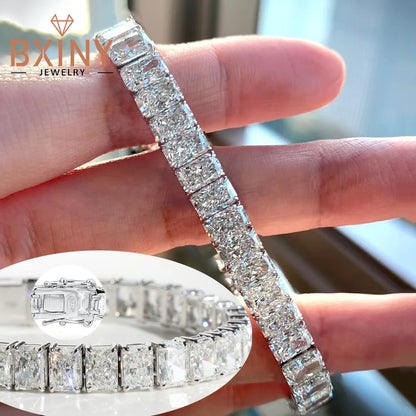 Radiant Cut Moissanite Tennis Bracelet - Anniversary Gift
