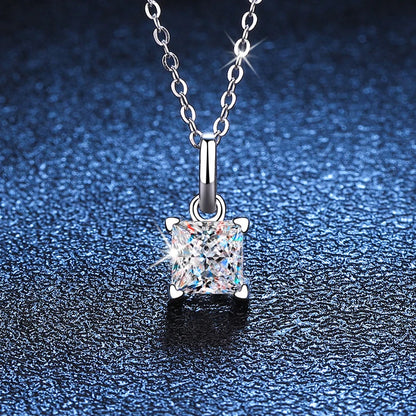 1.2ct Princess Cut Moissanite Necklace