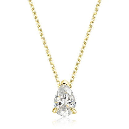 18k Gold Plated Pear Cut Moissanite Necklace