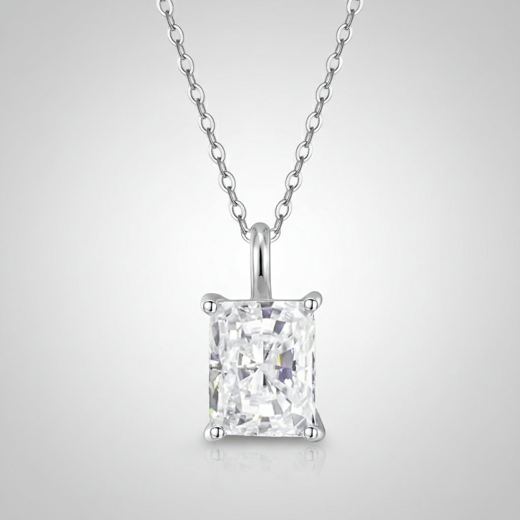 Radiant Cut Moissanite Gold Plated Necklace