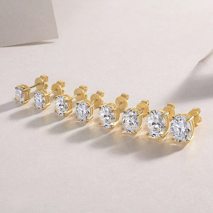 Oval Cut Moissanite Stud Earrings - Christmas Gift