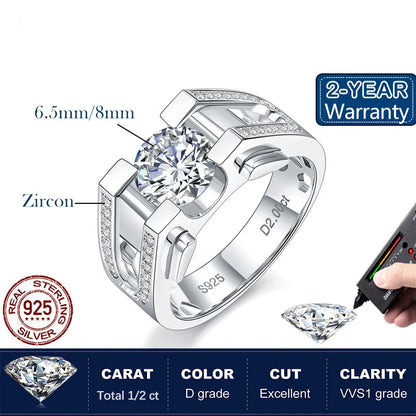 Moissanite Diamond Men's Wedding Ring