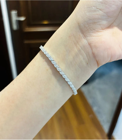 Leaf Design Moissanite Tennis Bracelet GRA Certified - First Gift