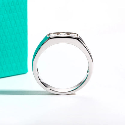 0.6ct Moissanite Men's 18K Gold Plated Ring