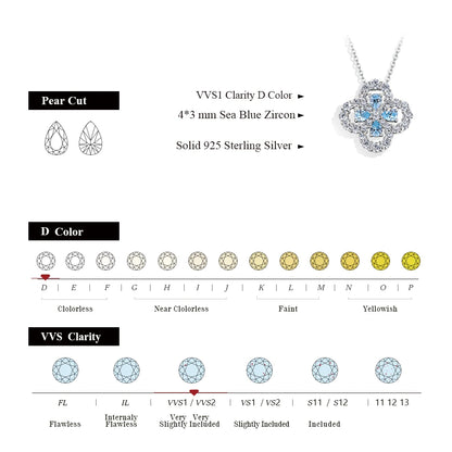 Clover Moissanite White Gold Necklace