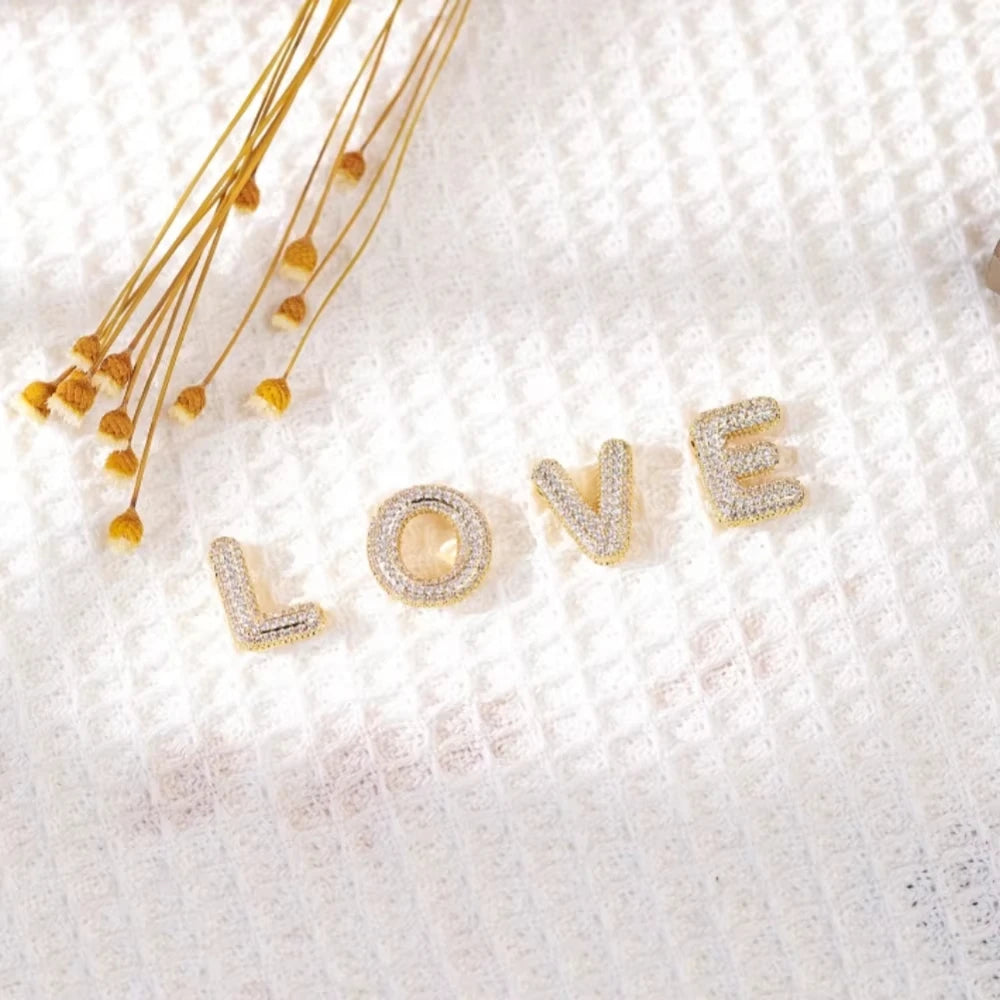 Moissanite Bubble Letter Necklace - Christmas Gift