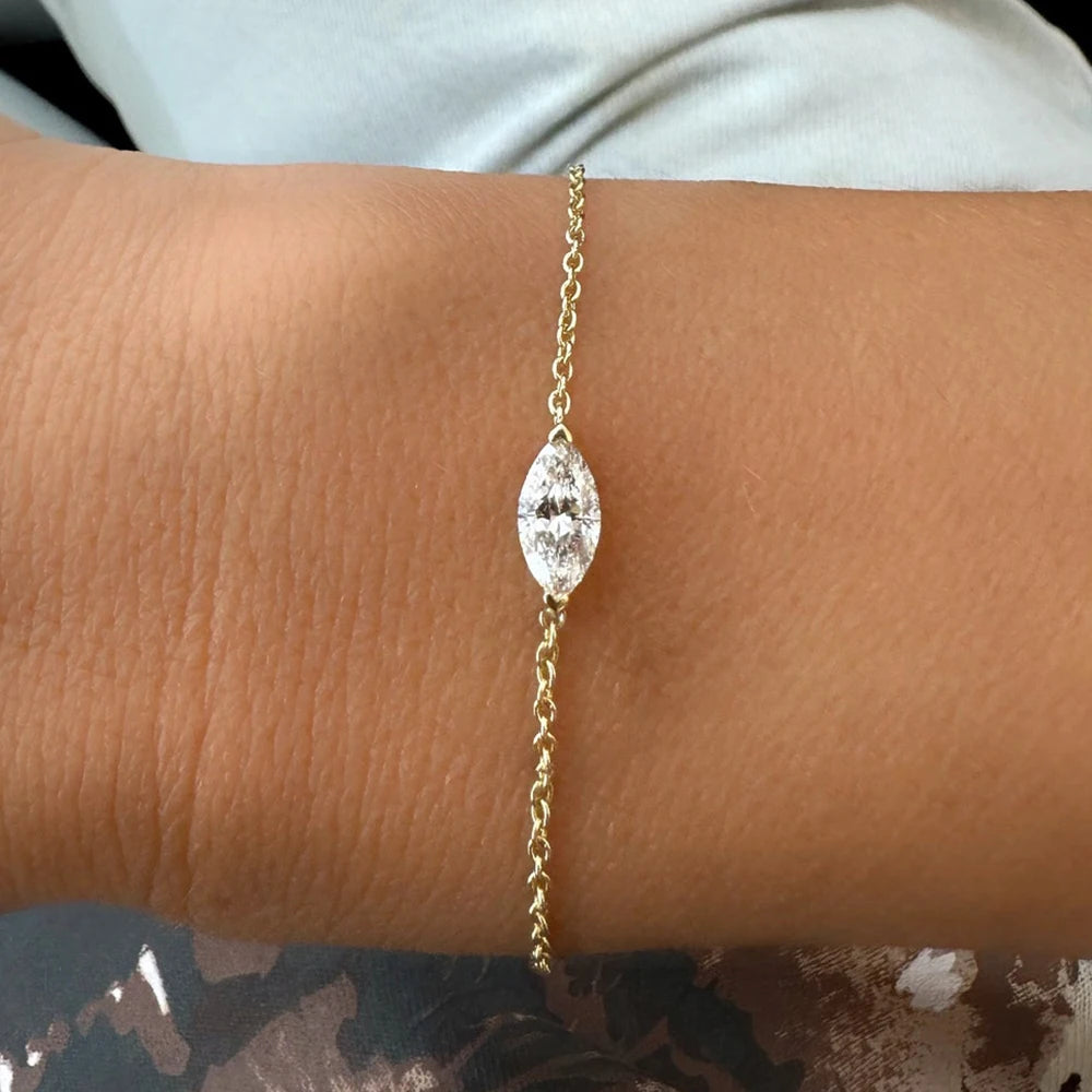 Solitaire Moissanite Bracelet - All Cuts / Christmas Gift for Her