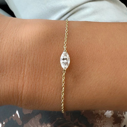 Solitaire Moissanite Bracelet - All Cuts / Christmas Gift for Her