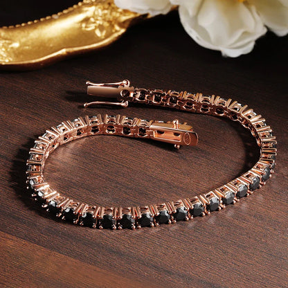 Black Moissanite Tennis Bracelet GRA Certified