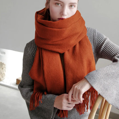 100% Wool Thick Scarf - Christmas Gift For Women & Men