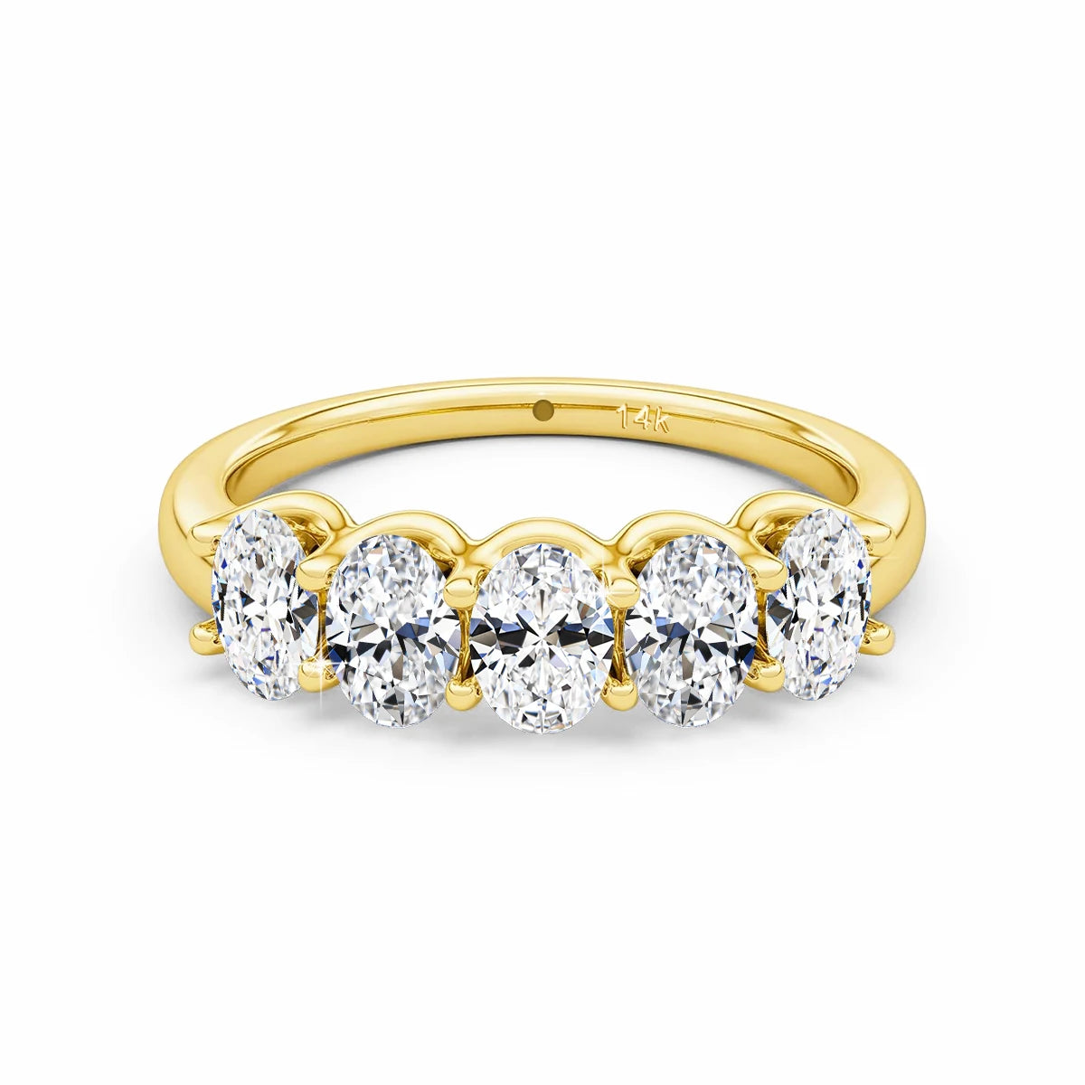 14K Gold 1.5 Carat Moissanite Wedding Band Ring - Anniversary Gift
