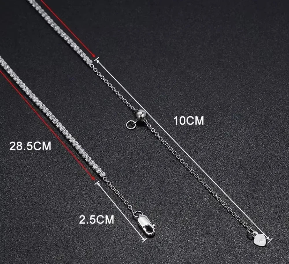 Moissanite Tennis Choker 18K Gold Pleated Necklace