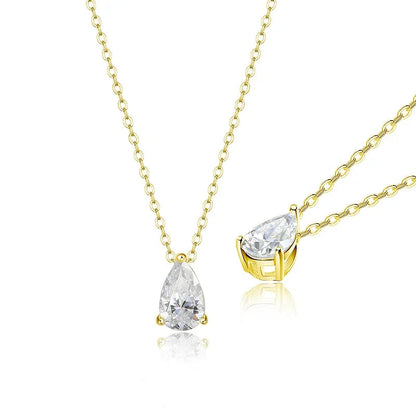 18k Gold Plated Pear Cut Moissanite Necklace
