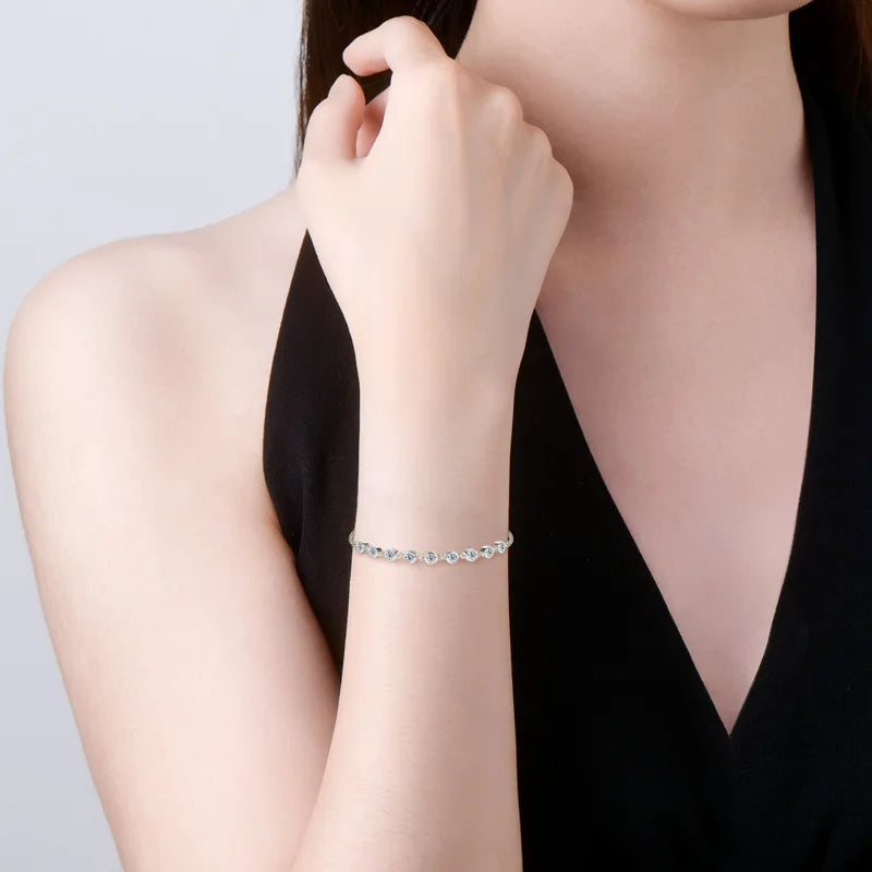 18K Gold Plated Moissanite Charm Bracelet