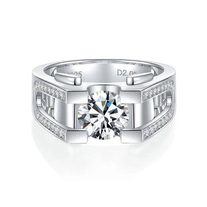 Moissanite Diamond Men's Wedding Ring