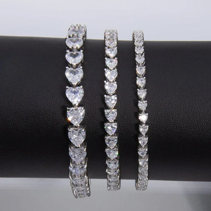 Heart Cut Moissanite Tennis GRA Certified Bracelet - Valentine Gift