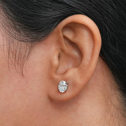 Oval Cut Moissanite Stud Earrings - Christmas Gift
