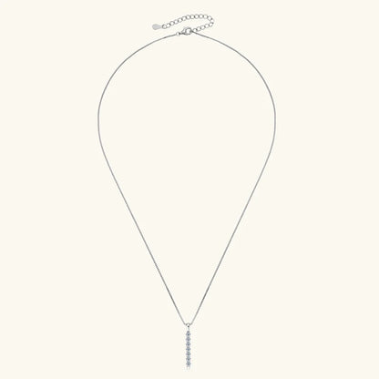 Moissanite 7-stone Bar Necklace - Gift for Her