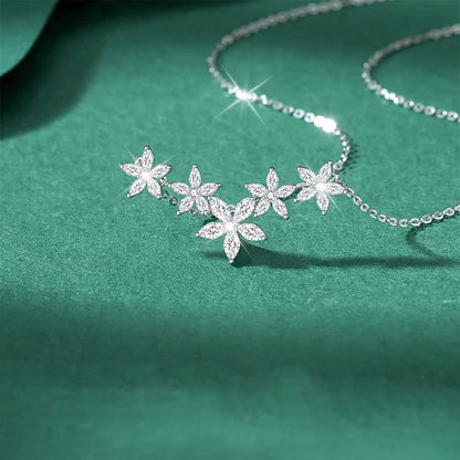 Flowers Design Moissanite Necklace