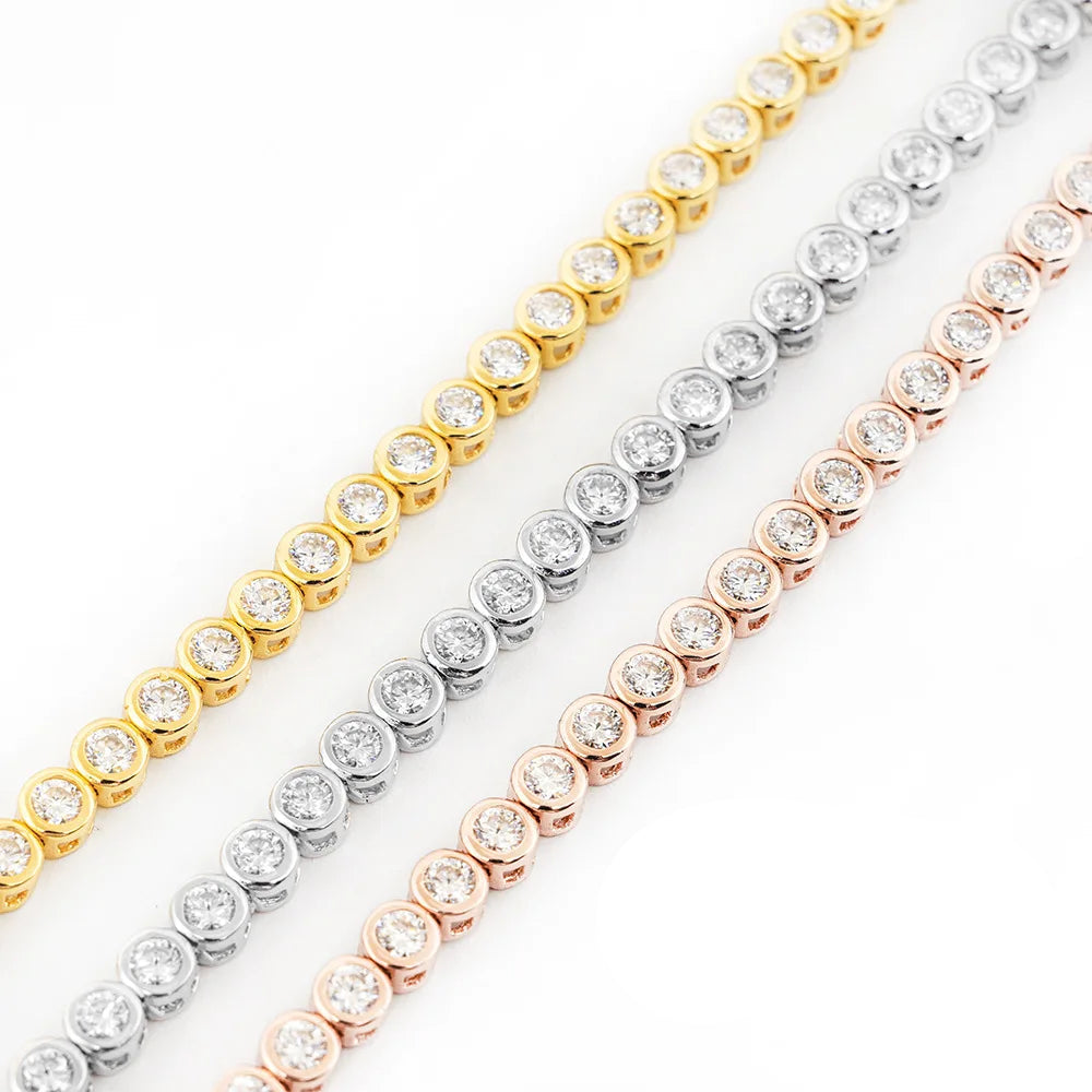 Round Cut Moissanite Tennis Necklace